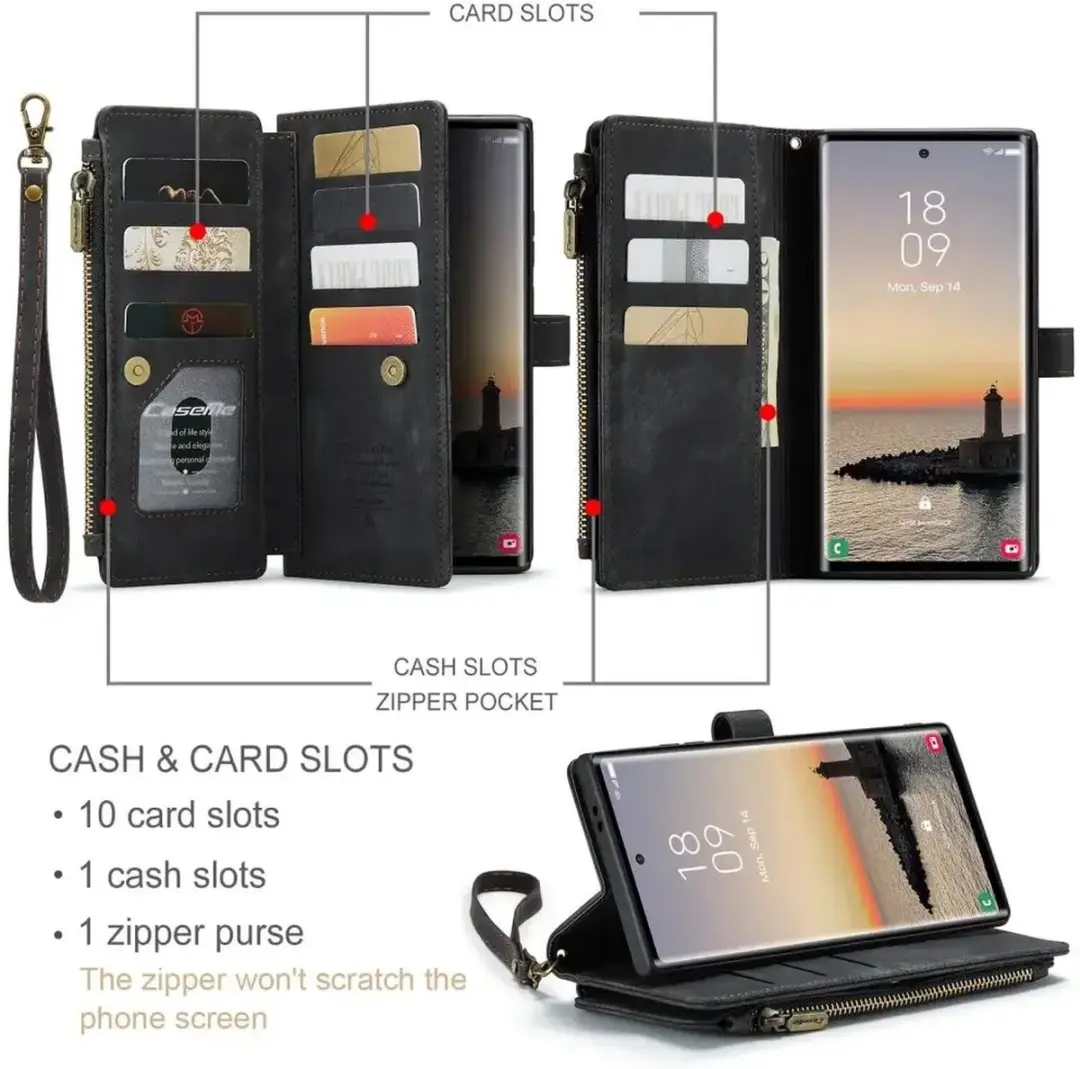 Caseme C30 Hoesje Samsung Galaxy S25 Ultra - Zwart