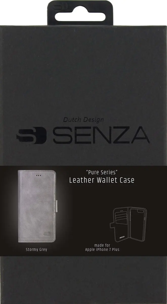 Senza Pure Leather Wallet iPhone 7/8 Plus - 4 Pasjes - Grijs