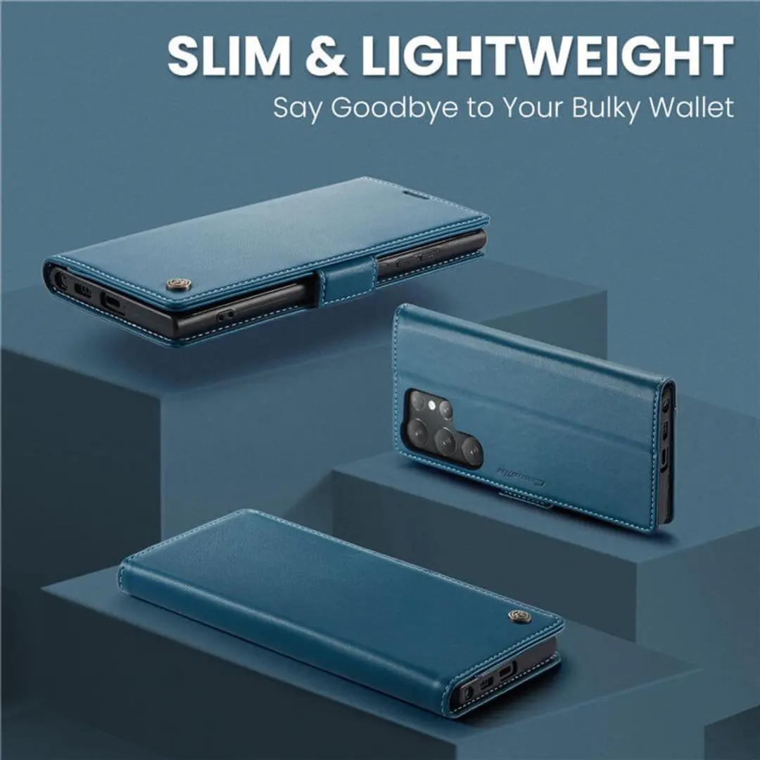 Caseme Wallet Case met Magneetsluiting - Blauw - voor Samsung Galaxy S25 Ultra - afbeelding 6 van 6