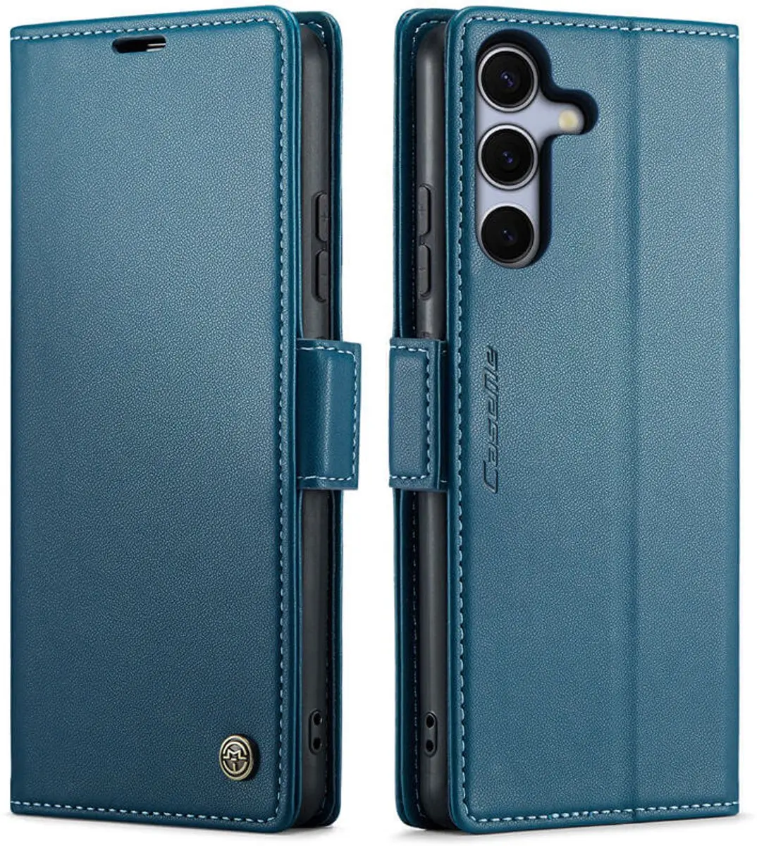 Caseme Wallet Case Galaxy S25/S24 RFID Blauw - 3 Pasjes