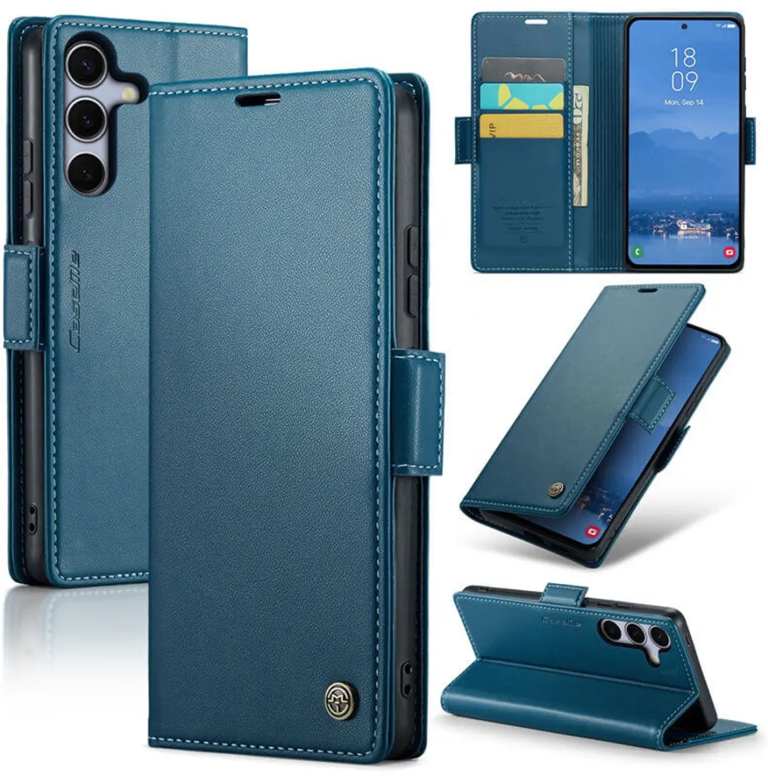 Caseme Wallet Case Galaxy S25/S24 RFID Blauw