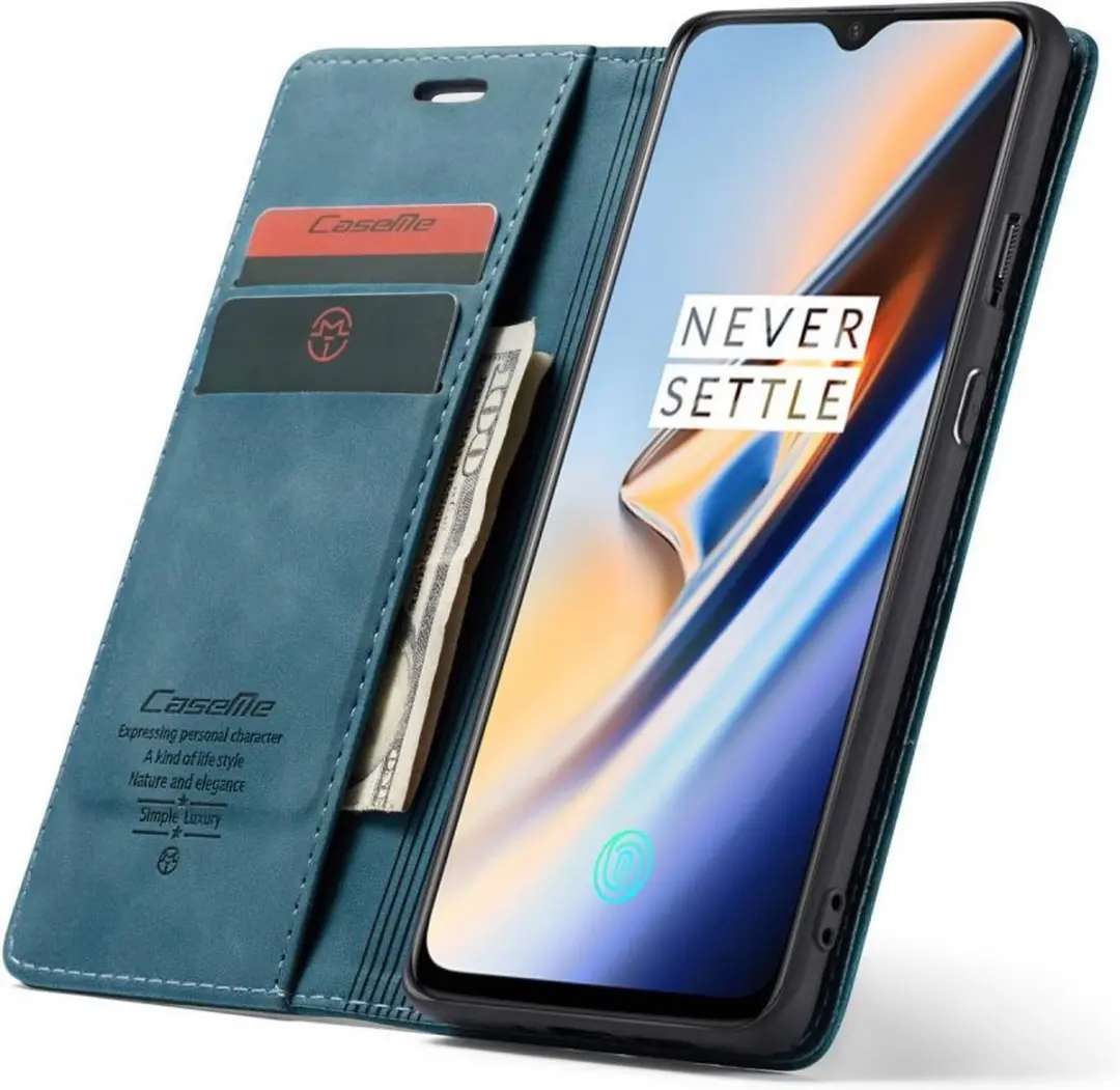 Caseme OnePlus 7 Book Case - Blauw - 2 Pasjes