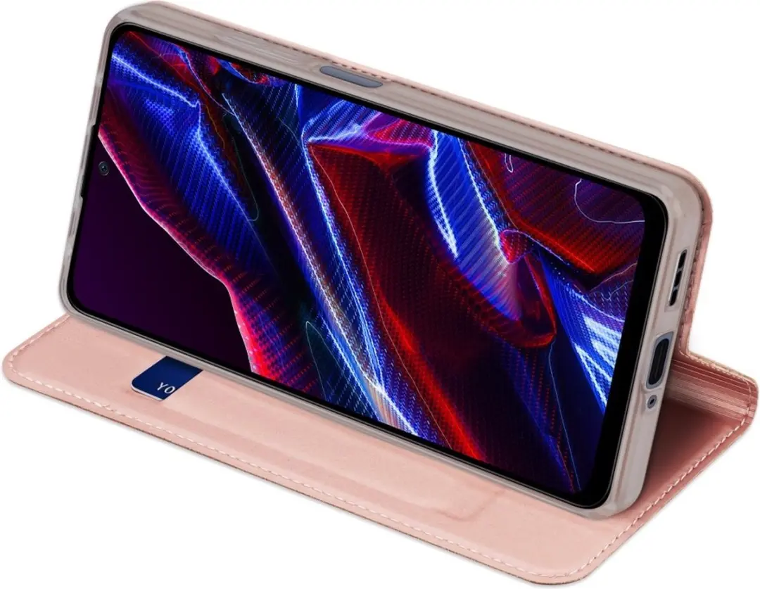 Dux Ducis Slim Bookcase Hoesje Xiaomi Poco X5 - Rose Goud - afbeelding 2 van 6