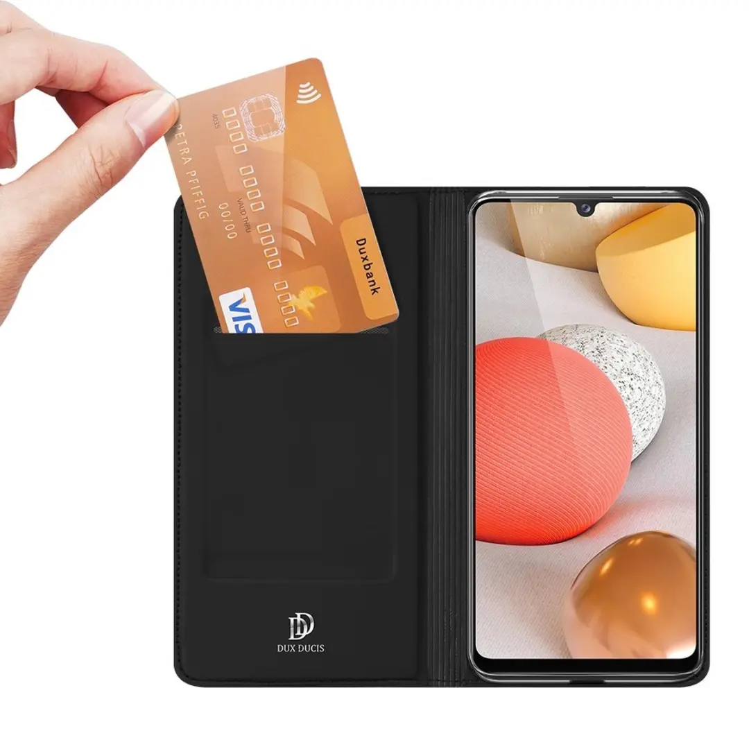 Dux Ducis Pro Serie Slim Wallethoes Samsung Galaxy A42 - Zwart - afbeelding 6 van 6