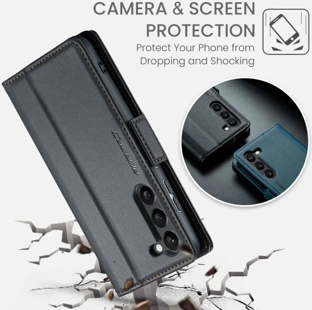 Caseme 023 RFID Hoesje Samsung Galaxy S24 - 3 Pasjes - Zwart