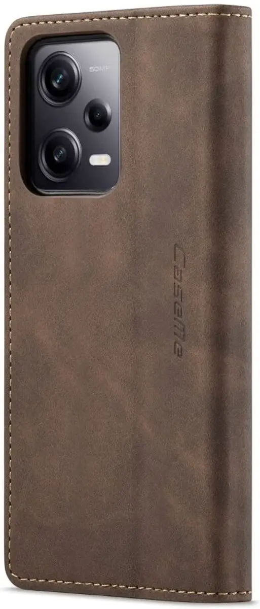 Caseme 013 Xiaomi Redmi Note 12 Pro+ Hoesje - 2 Pasjes - Coffee
