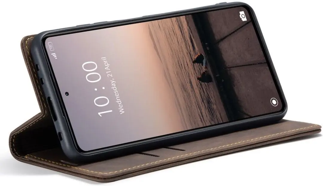 Caseme 013 Xiaomi Redmi Note 12 Pro+ Hoesje - 2 Pasjes - Coffee