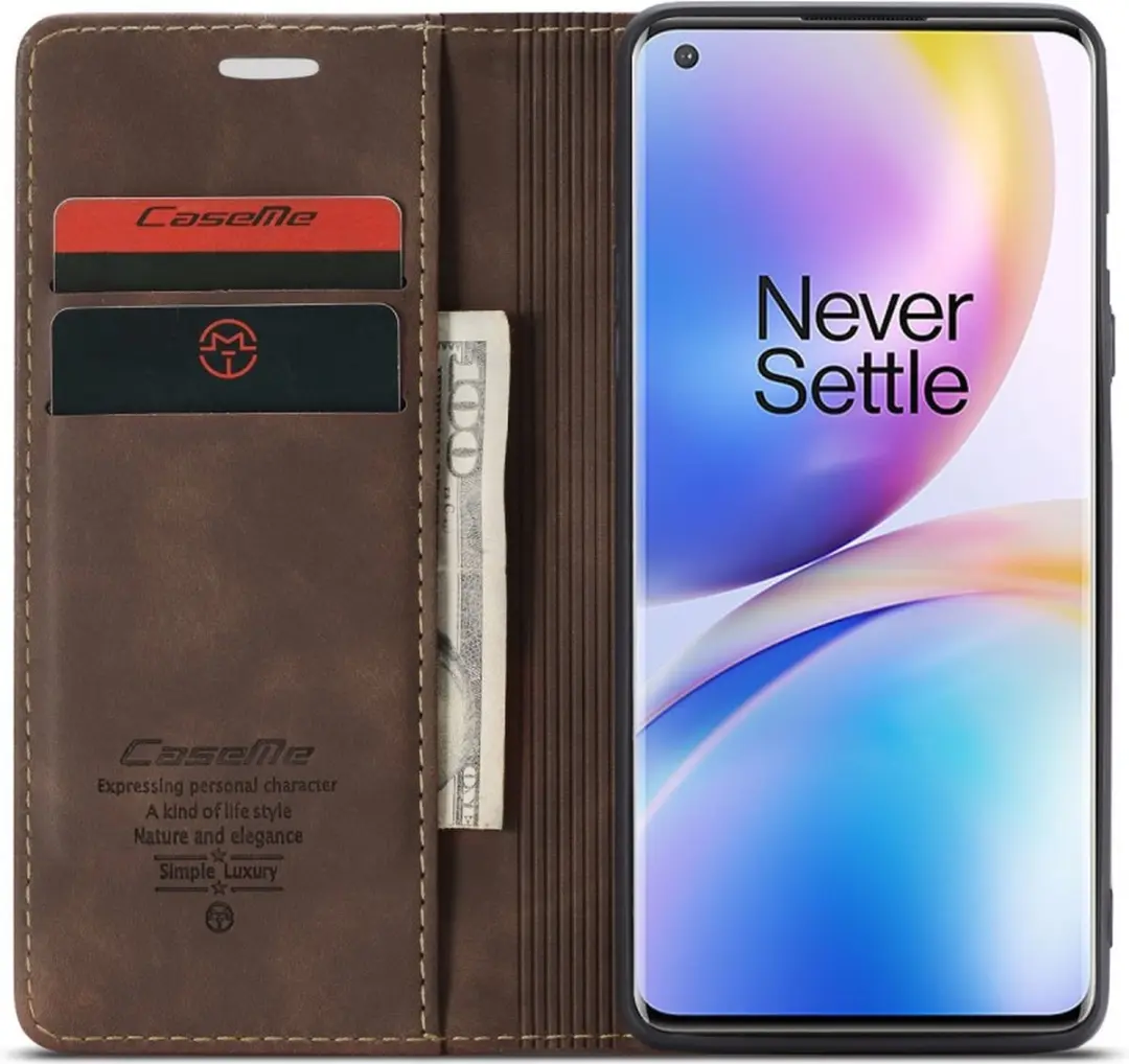 Caseme Book Case OnePlus 8 Pro - Donkerbruin
