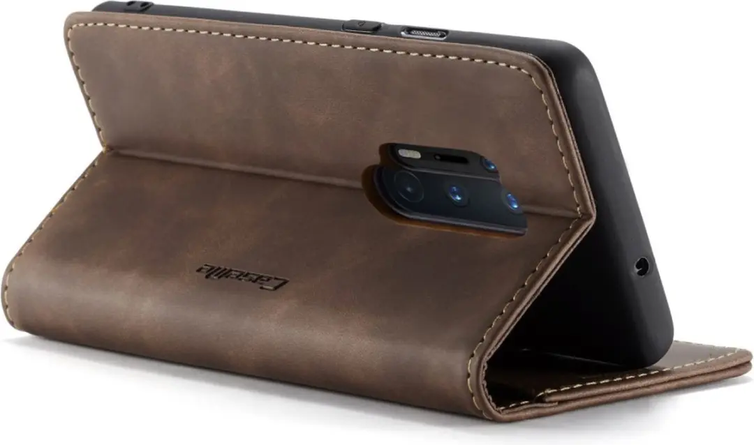 Caseme Book Case OnePlus 8 Pro - Donkerbruin - afbeelding 6 van 6