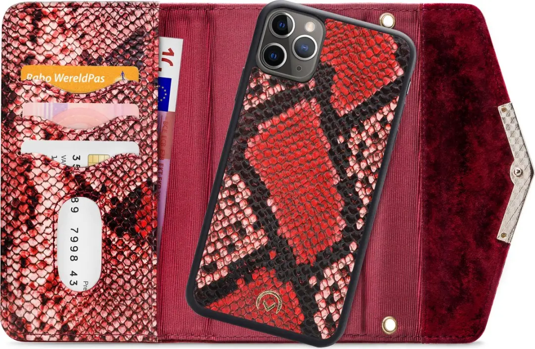 Mobilize Velvet Clutch iPhone 11 Pro Max - Rood - 4 Pasjes - afbeelding 6 van 6