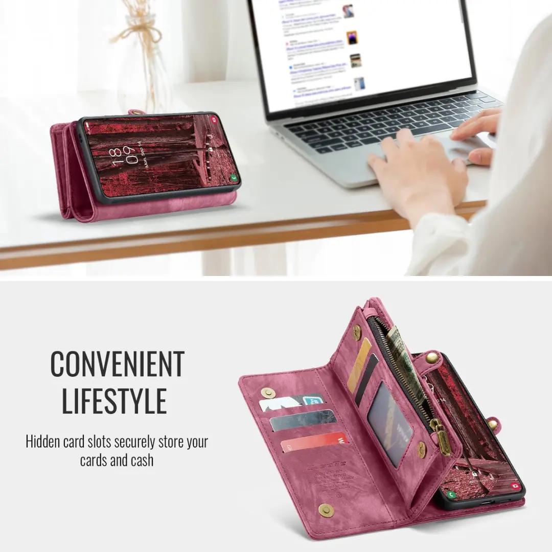 Caseme 008 2-in-1 Book Case & Back Cover - Samsung Galaxy A57 - Pink