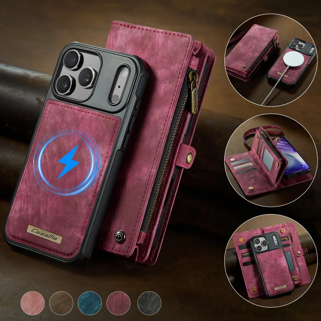 CaseMe 008 iPhone 17 Pro Max Hoesje - Book Case & Portemonnee - 8 Pasjes - Pink - afbeelding 6 van 6