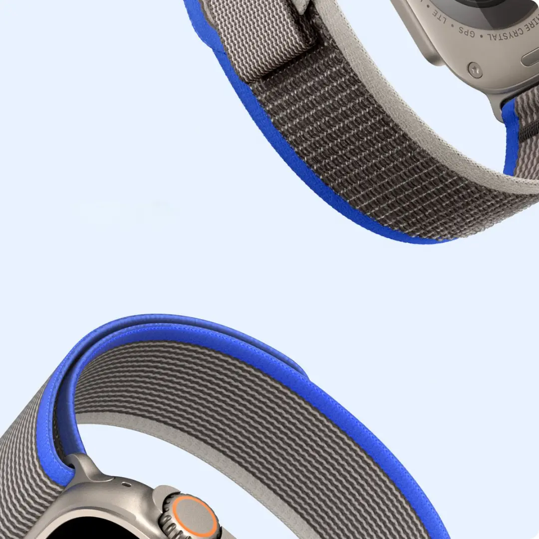 Dux Ducis YJ Nylon Apple Watch Bandje - 44/45/46/49mm - Blauw/Grijs