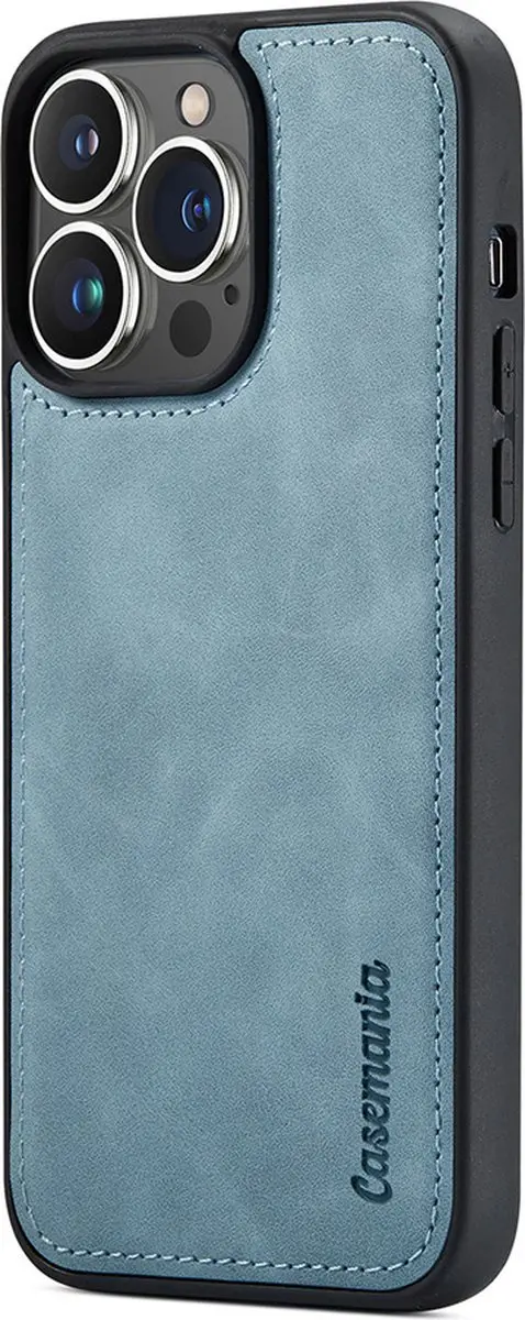 Caseme iPhone 14 Pro Hoesje - Aquablauw Kunstleer - 4 Pasjes
