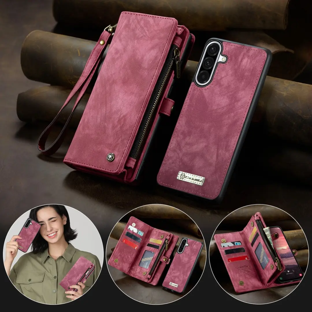 Caseme 008 Hoesje Samsung Galaxy A17 - 2-in-1 Book Case & Portemonnee - 8 Pasjes - Pink
