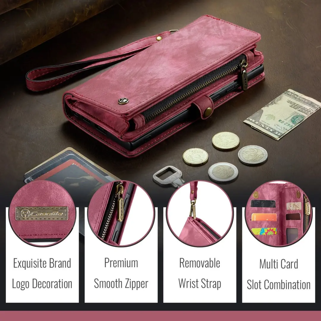 Caseme 008 Hoesje Samsung Galaxy A17 - 2-in-1 Book Case & Portemonnee - 8 Pasjes - Pink - afbeelding 6 van 6