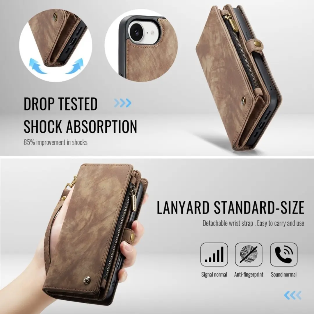 Caseme 008 iPhone Hoesje - Book Case & Portemonnee Bruin