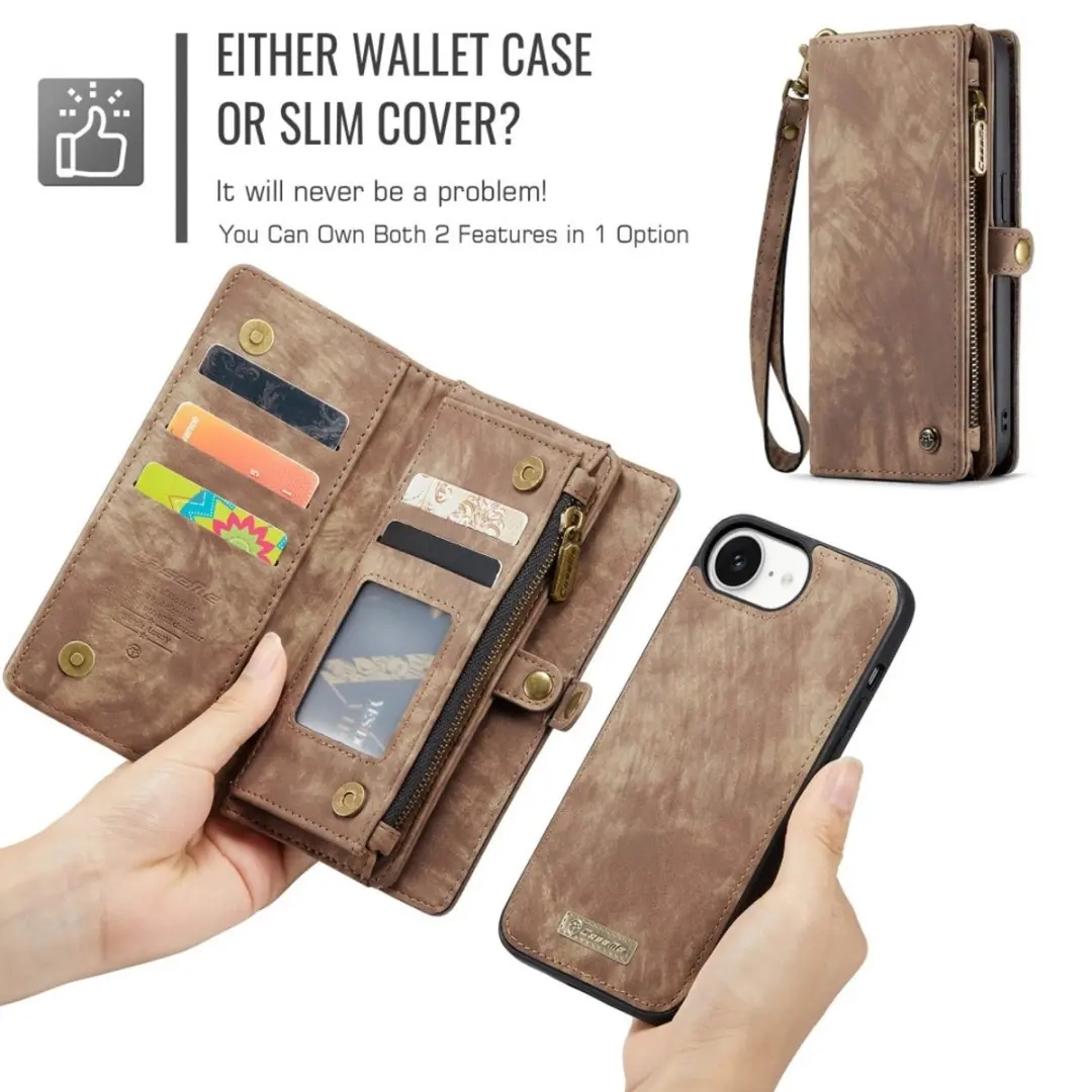 Caseme 008 iPhone Hoesje - Book Case & Portemonnee Bruin