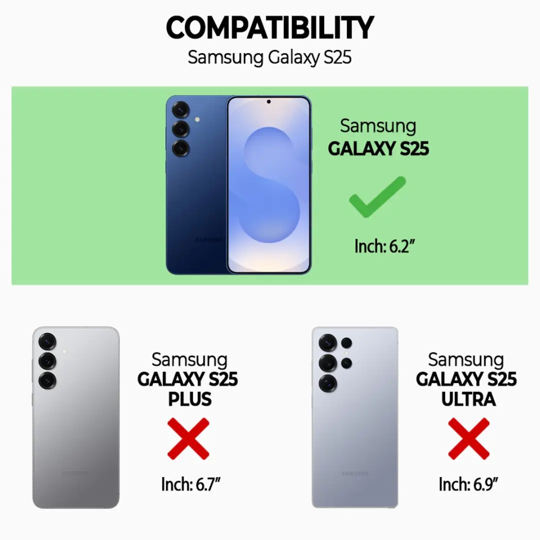 Caseme Hoesje Galaxy S25 Portemonnee - 9 Pasjes - Zwart
