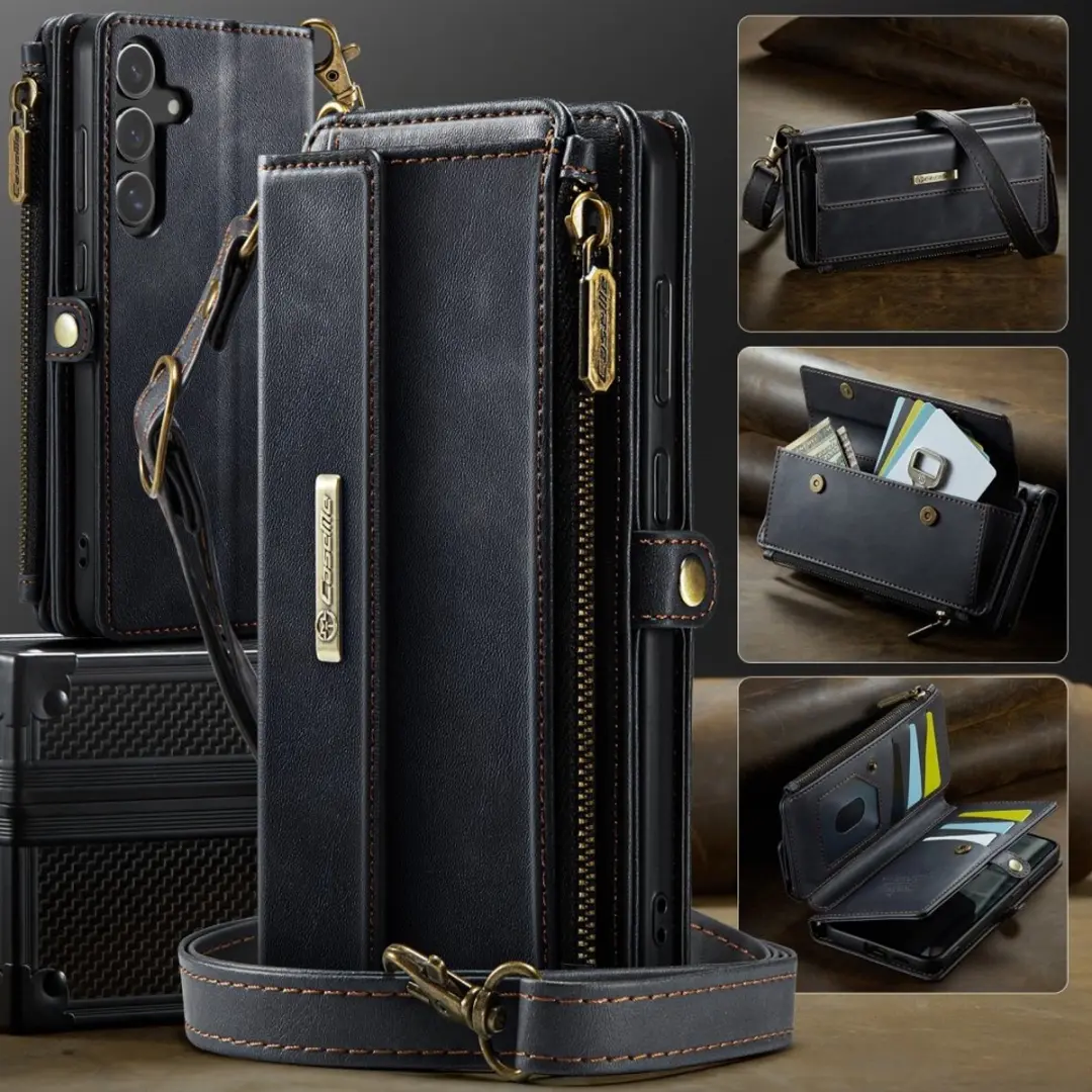 Caseme Hoesje Galaxy S25 Portemonnee - 9 Pasjes - Zwart