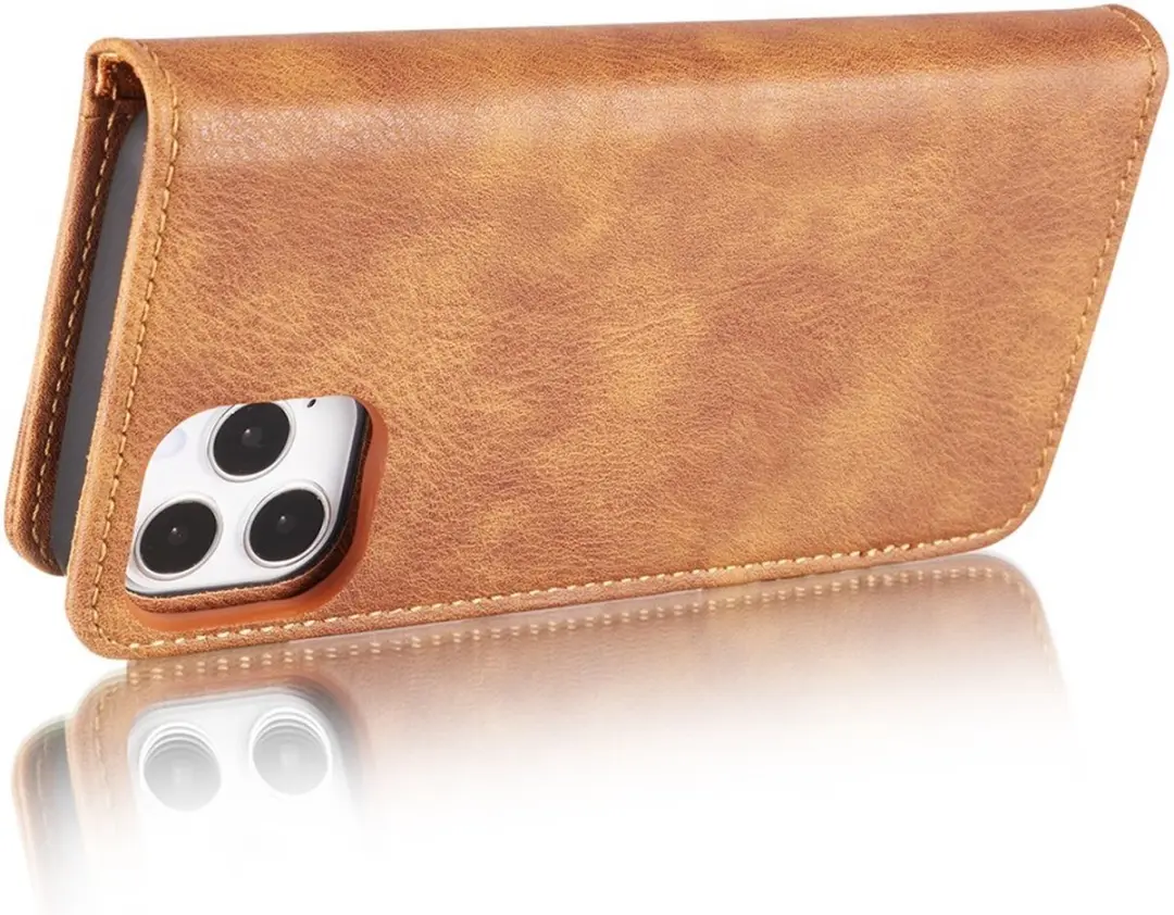 DG.MING iPhone 13 Hoesje 2-in-1 Book Case - Bruin
