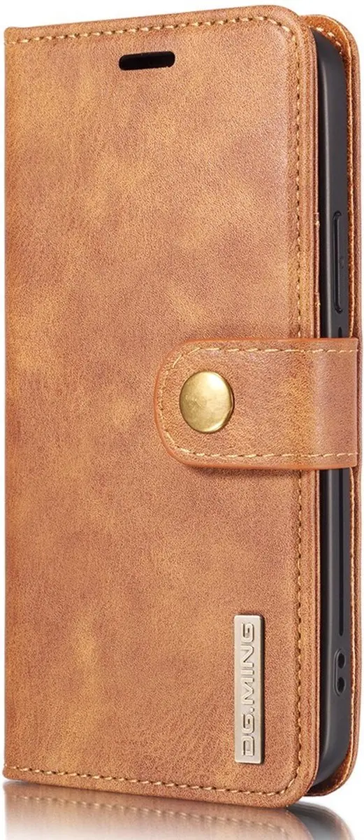 DG.MING iPhone 13 Hoesje 2-in-1 Book Case - Bruin