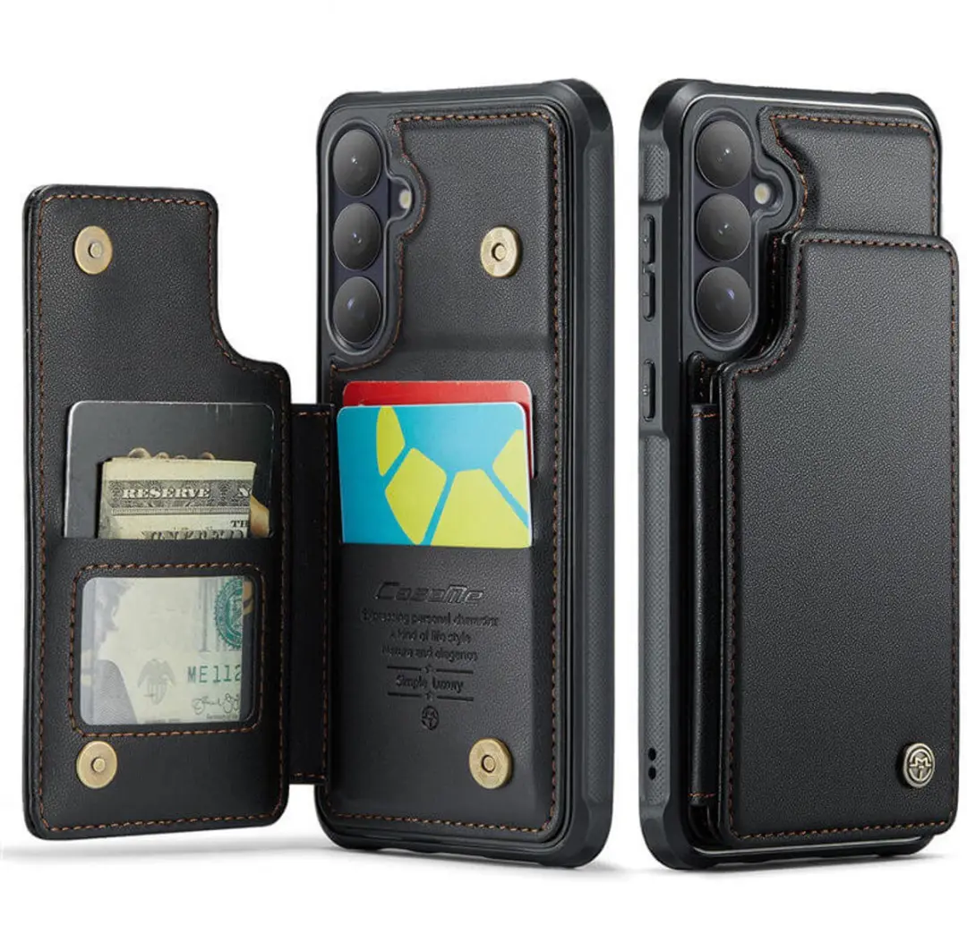 Caseme Luxe Portemonnee Backcover Galaxy S26+ - Anti-RFID - 4 Pasjes - Zwart
