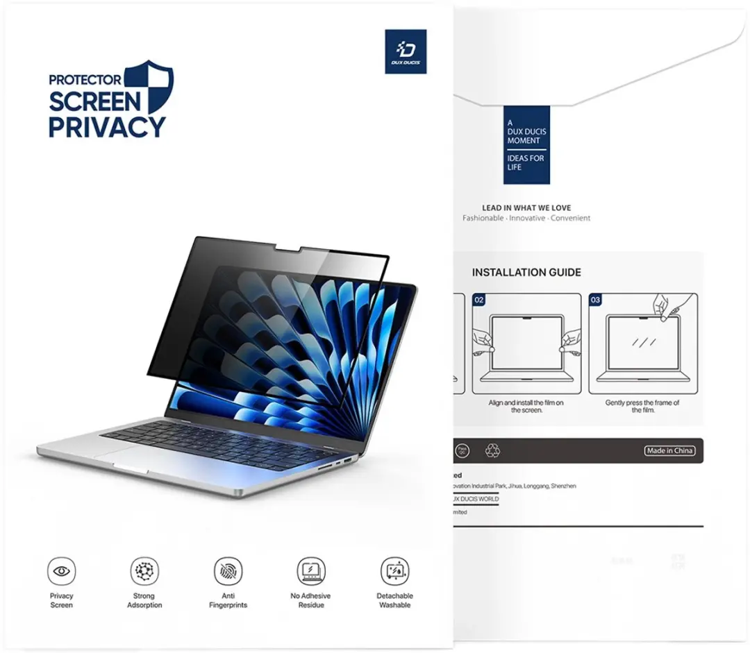 Dux Ducis Privacy Screenprotector 6934913007419 - MacBook Air/Pro 13.6 2016-2021 - Full Cover Zwart
