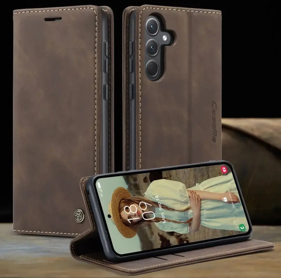 Caseme 013 Hoesje Samsung Galaxy A56 - Book Case Bruin