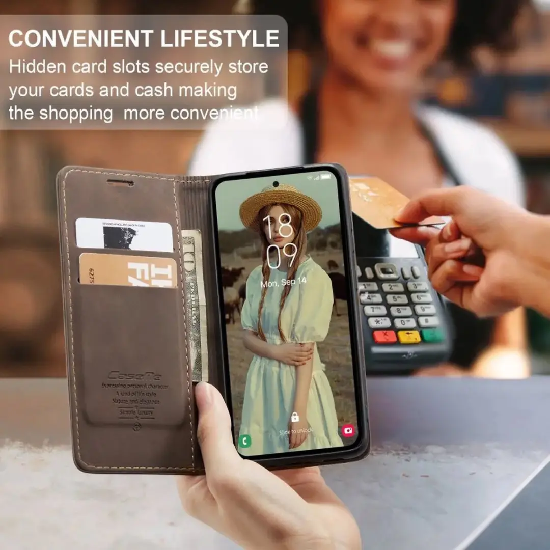 Caseme 013 Hoesje Samsung Galaxy A56 - Book Case Bruin