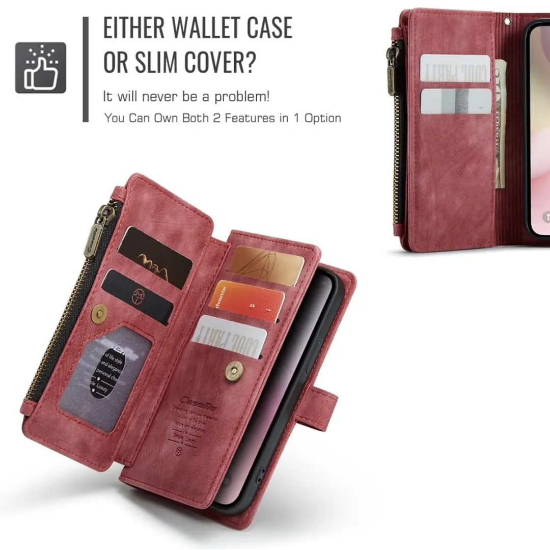 CaseMe C30 iPhone Hoesje met Portemonnee - Rood