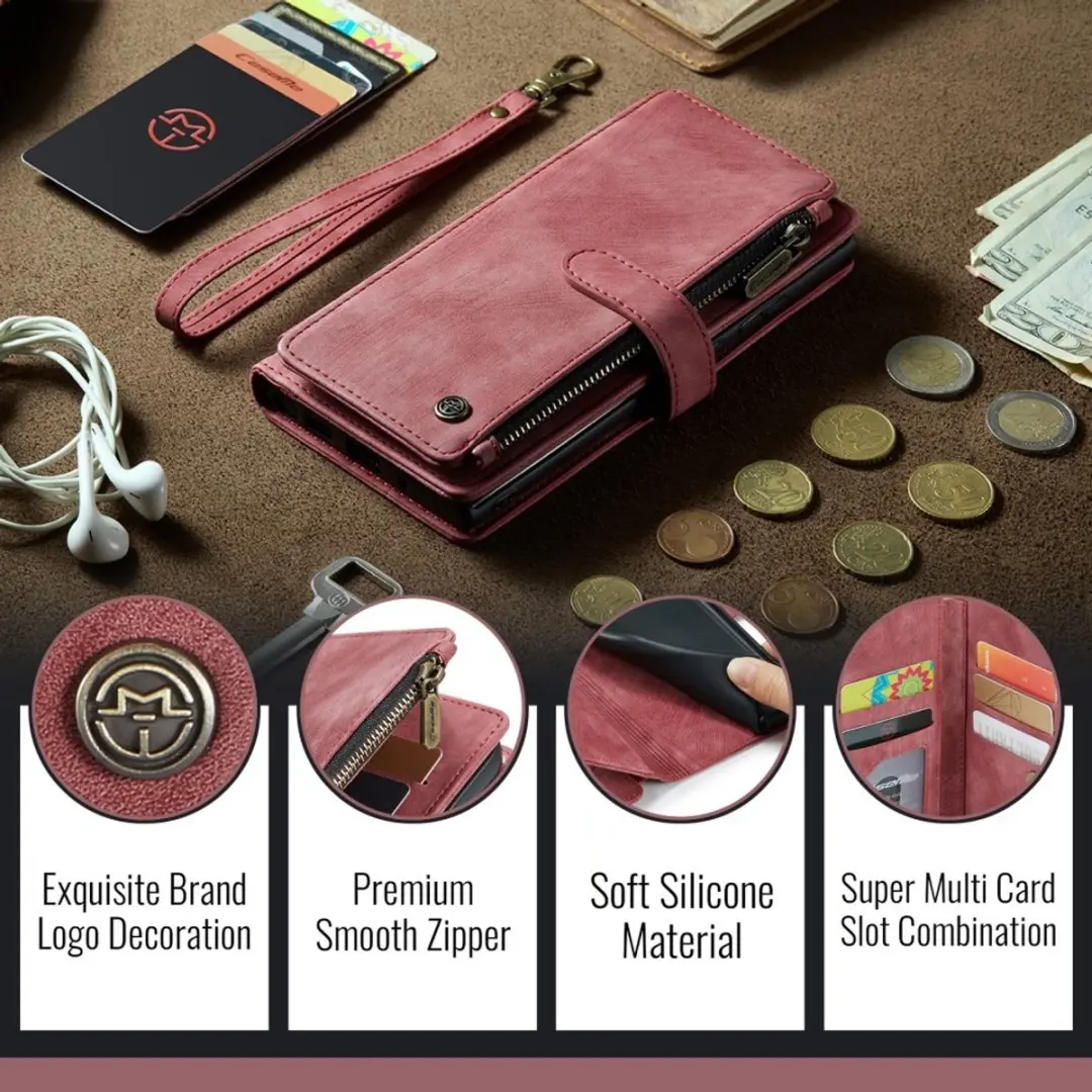 CaseMe C30 iPhone Hoesje met Portemonnee - Rood