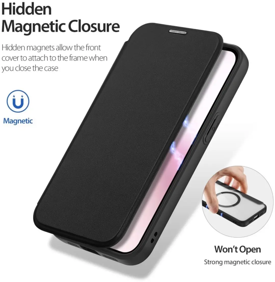 Dux Ducis Hoes iPhone 16E Book Case - MagSafe - Zwart - afbeelding 6 van 6