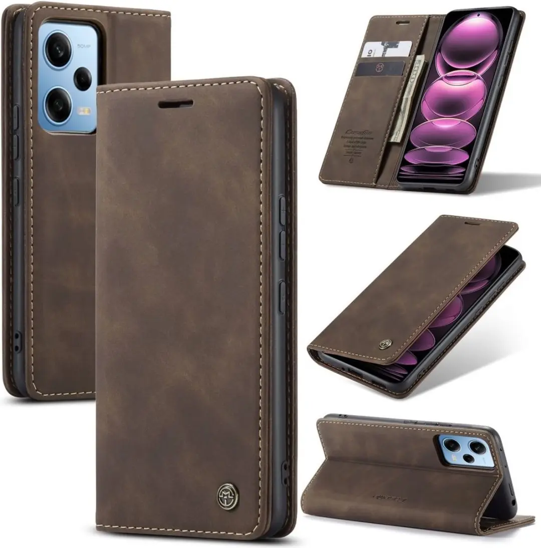 Caseme 008 Xiaomi Redmi Note 12 Pro 4G Book Case - 2 Stuks - Bruin - afbeelding 6 van 6