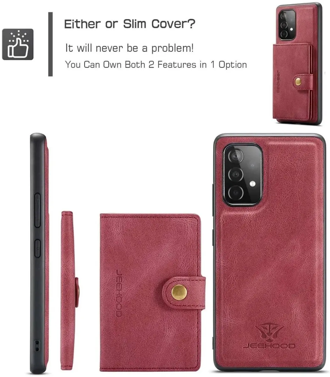 Caseme JH-01 Hoesje Samsung Galaxy A32 5G - Rood - afbeelding 6 van 6