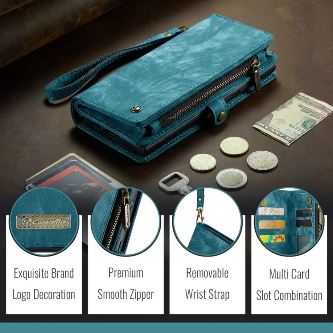 Caseme 008 Hoesje Samsung Galaxy A56 - Blauw - 8 Pasjes