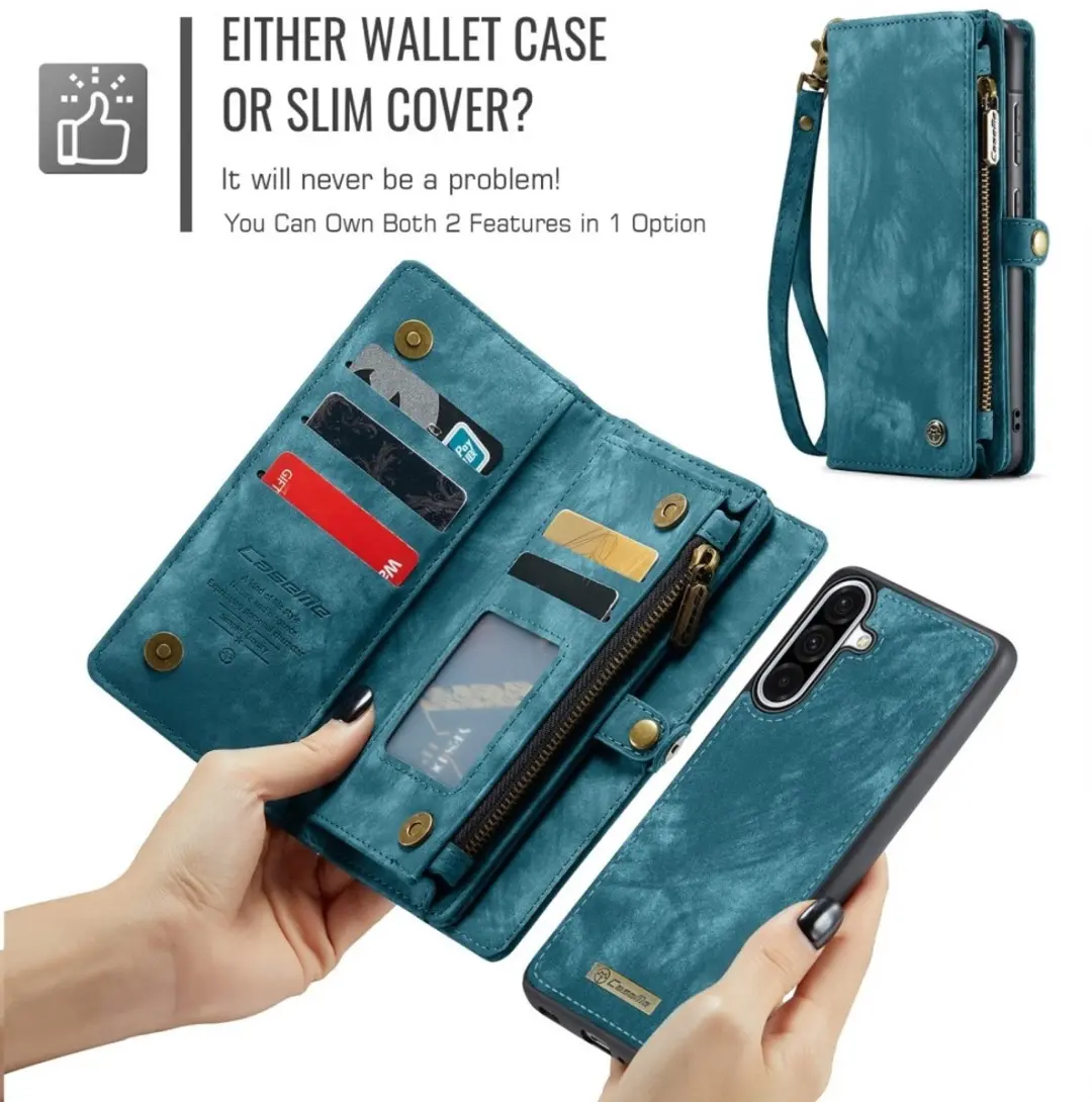 Caseme 008 Hoesje Samsung Galaxy A56 - Blauw - 8 Pasjes