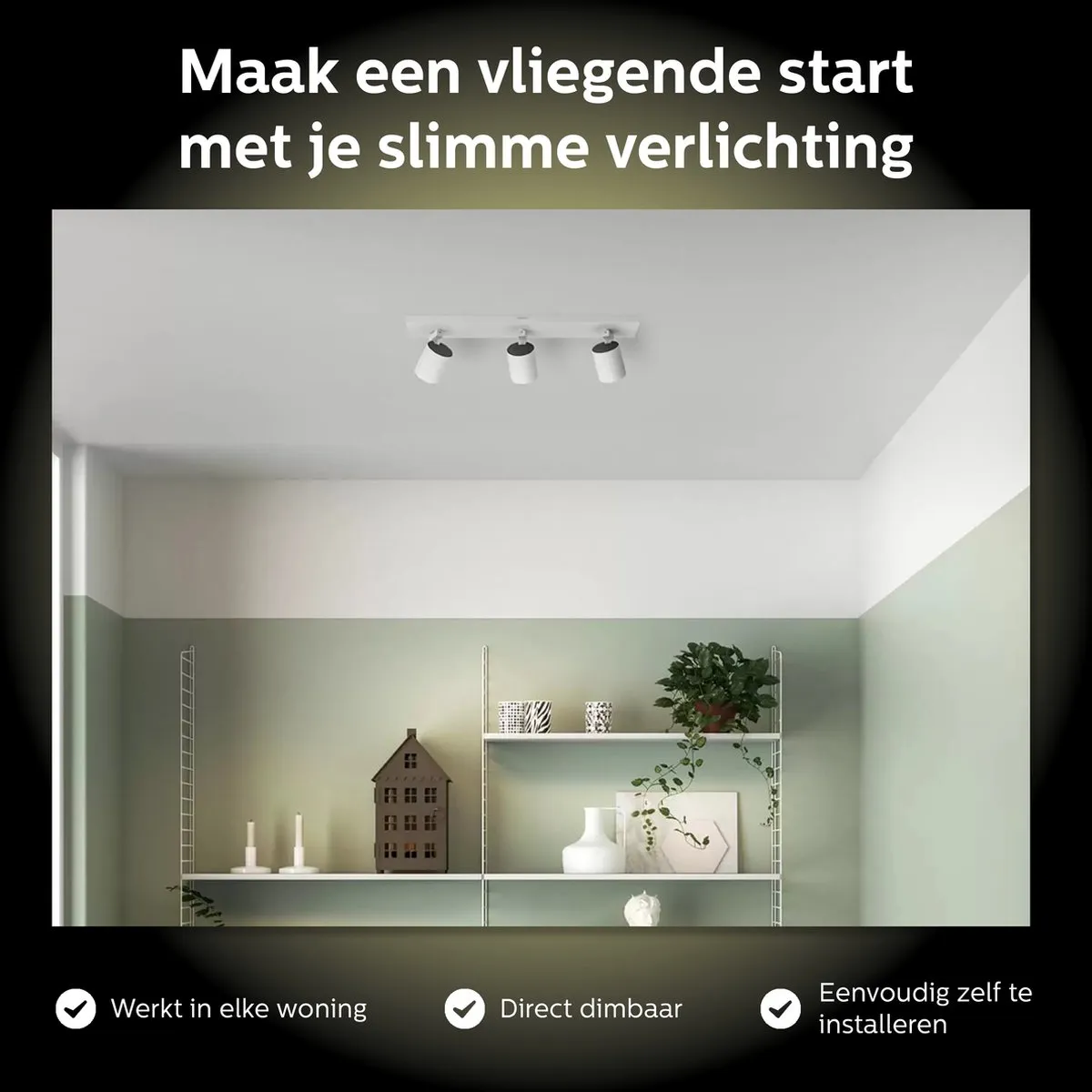 Philips Hue Runner Opbouwspot Wit - 3x GU10 Warmwit