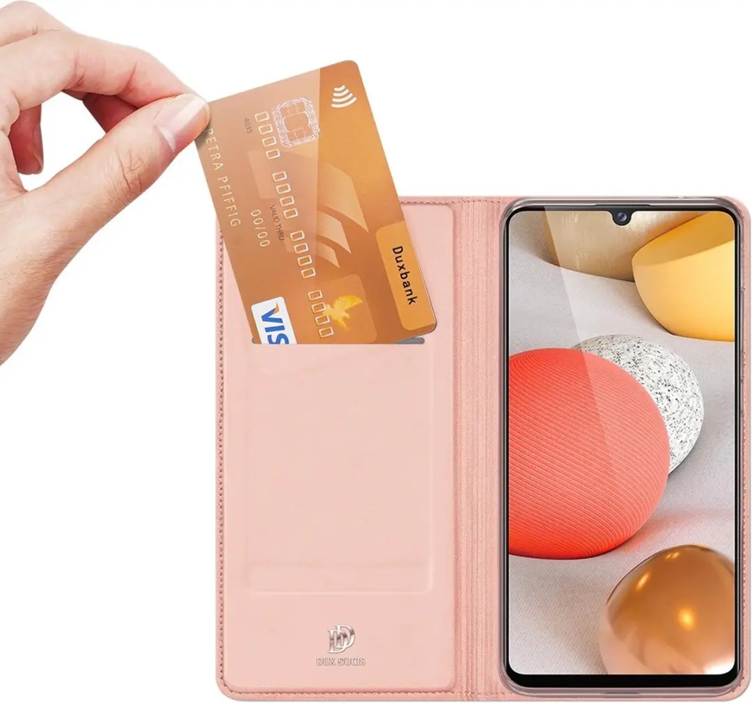 Dux Ducis Pro Serie Slim Wallethoes Samsung Galaxy A42 - Rose Goud - afbeelding 6 van 6
