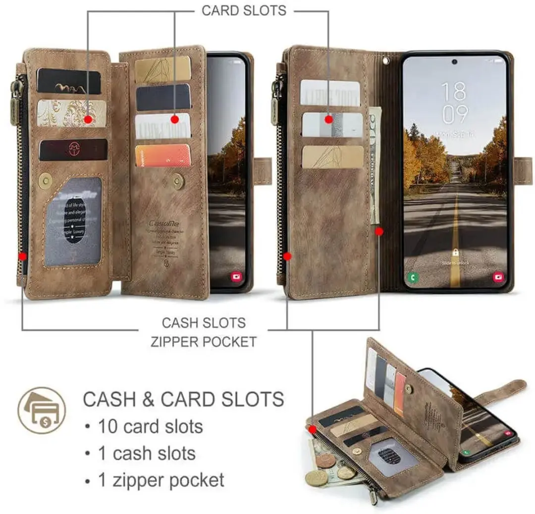 Caseme C30 Hoesje Samsung Galaxy A37 - Bruin - afbeelding 6 van 6