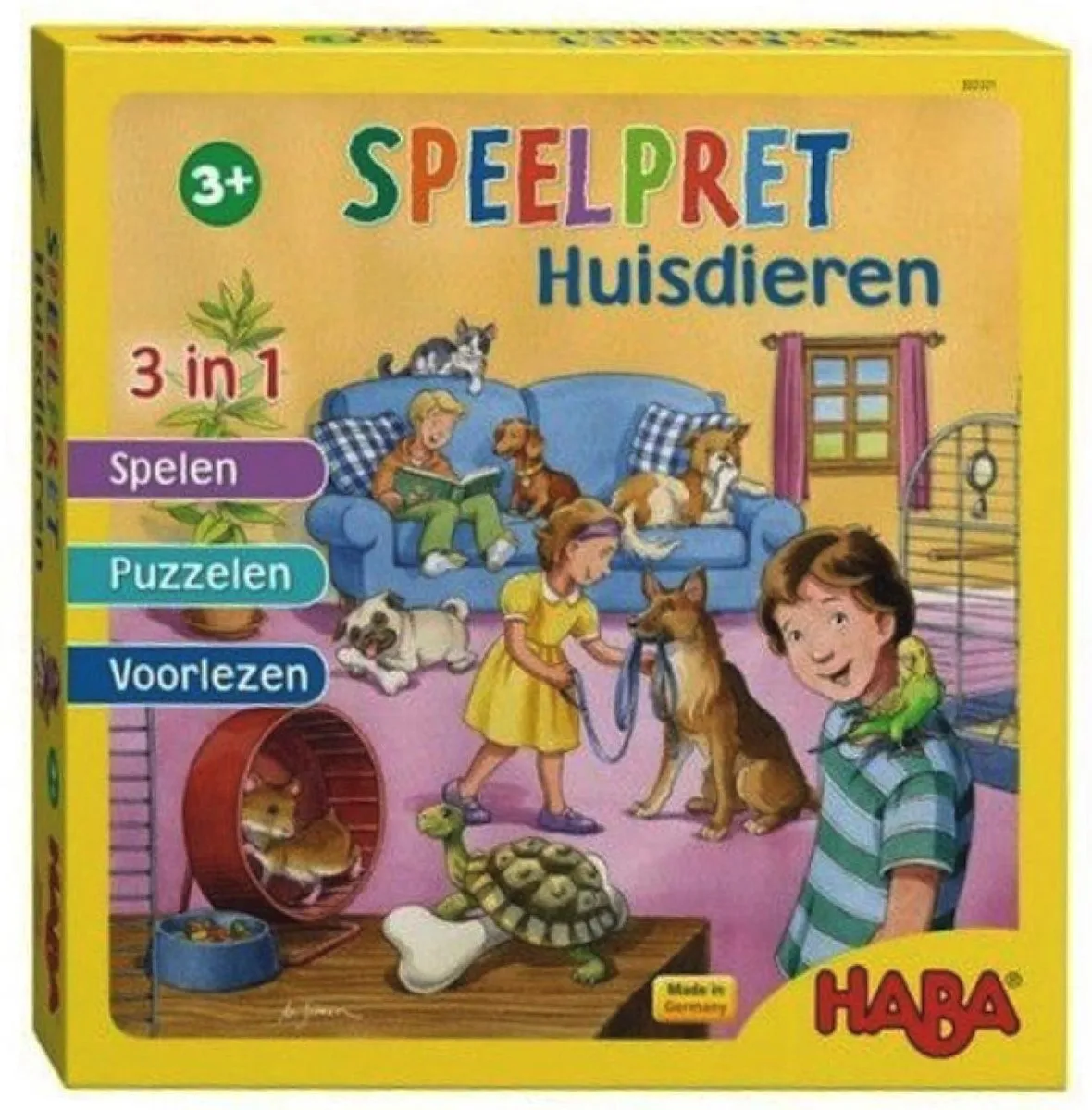 Haba Spel Kinderspel Speelpret huisdieren spelen, puzzelen en voorlezen
