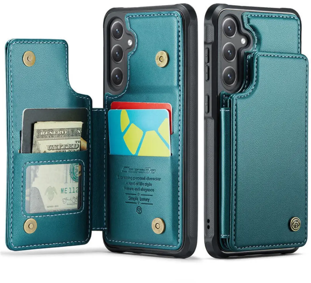 Caseme Portemonnee Backcover Galaxy S25 FE - Anti-RFID Groen