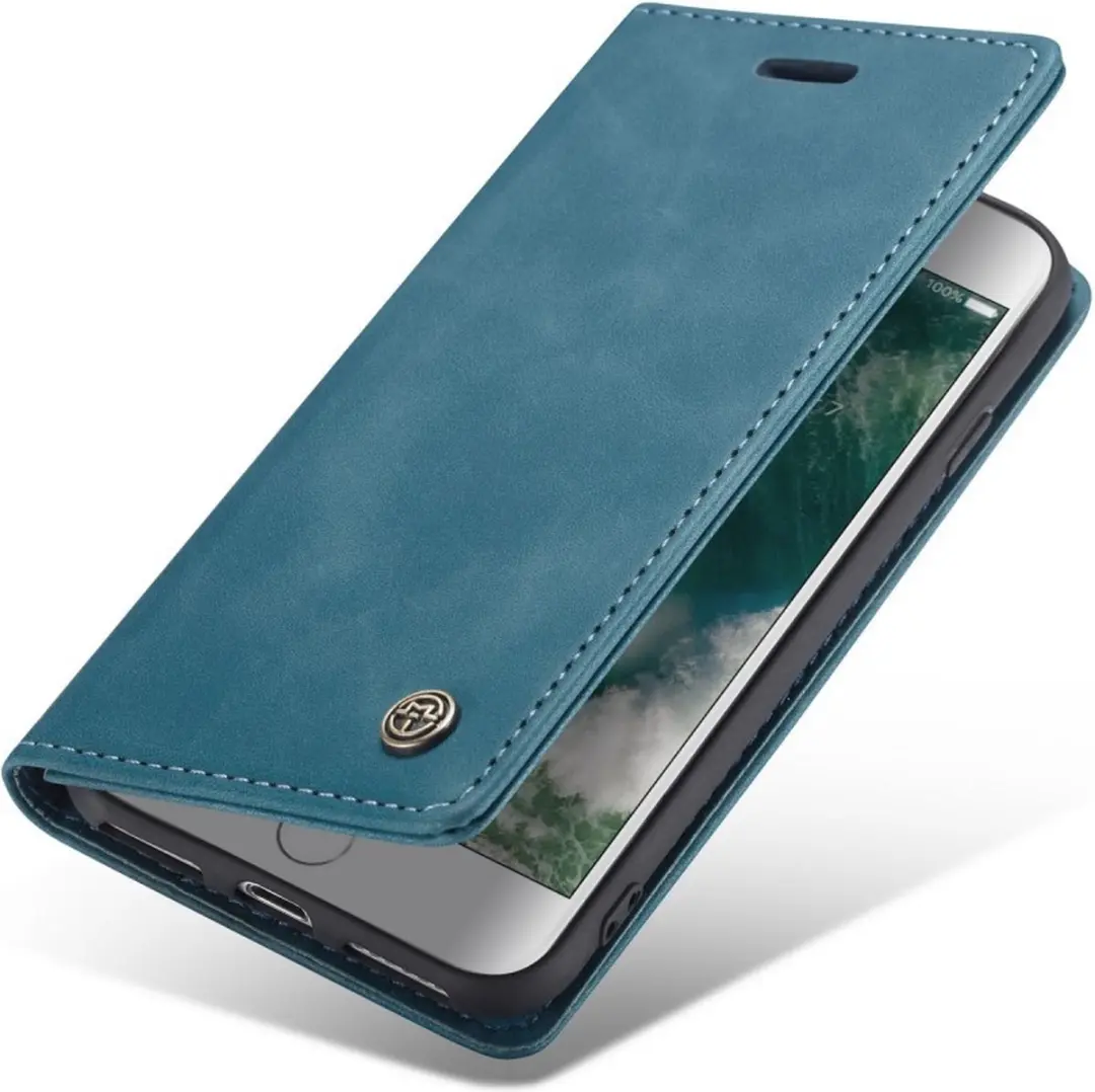 Caseme Book Case CSM-30002 iPhone Hoesje - Blauw - 2 Pasjes