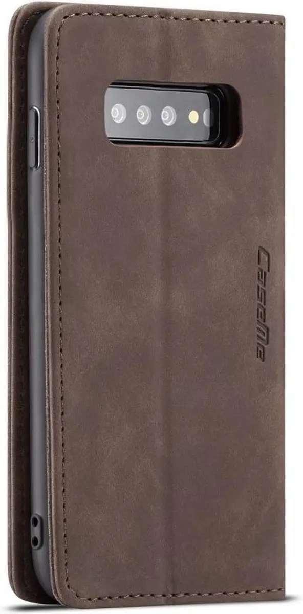 Caseme Book Case Donkerbruin - Samsung Galaxy S10 Hoesje - 2 Pasjes
