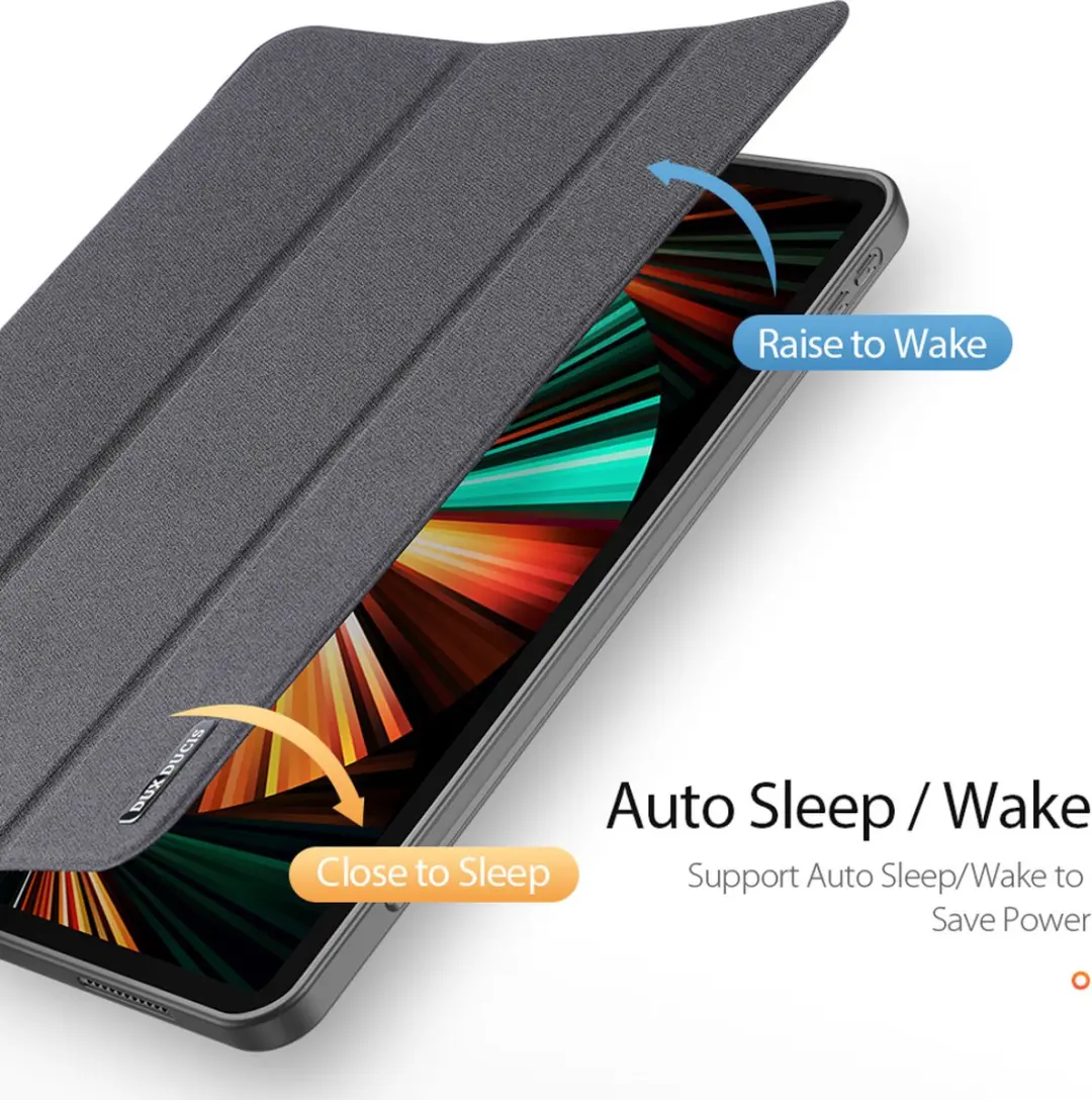 Dux Ducis Smart Tri-Fold Hoesje iPad Pro 12.9 (2021) A2021-32 - Zwart