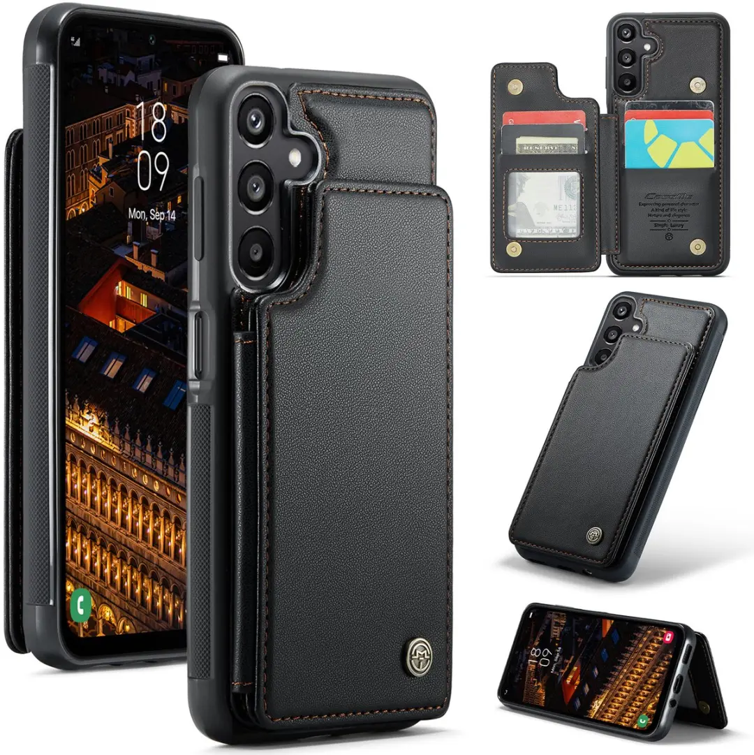 Caseme Luxe Portemonnee Backcover Galaxy A17 - 4 Pasjes - Zwart