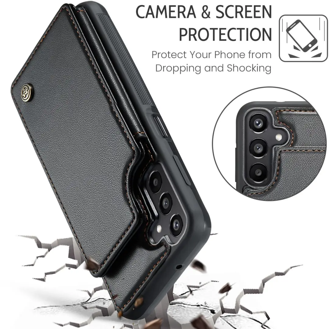 Caseme Luxe Portemonnee Backcover Galaxy A17 - 4 Pasjes - Zwart