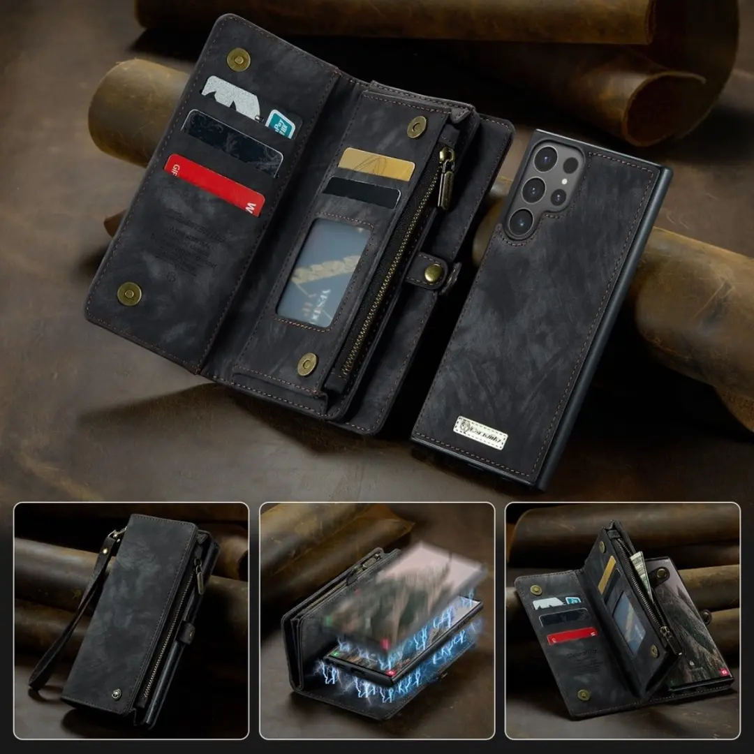 CaseMe 008 Hoesje Samsung Galaxy S25 Ultra - 8 Pasjes Zwart
