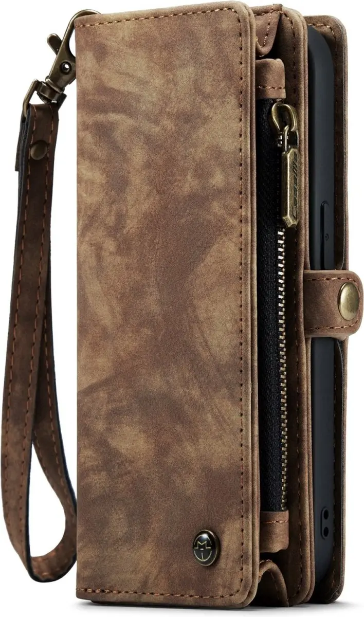 Caseme Vintage Portemonneehoesje CSM-39266 - iPhone 15 Pro - 8 Pasjes - Bruin