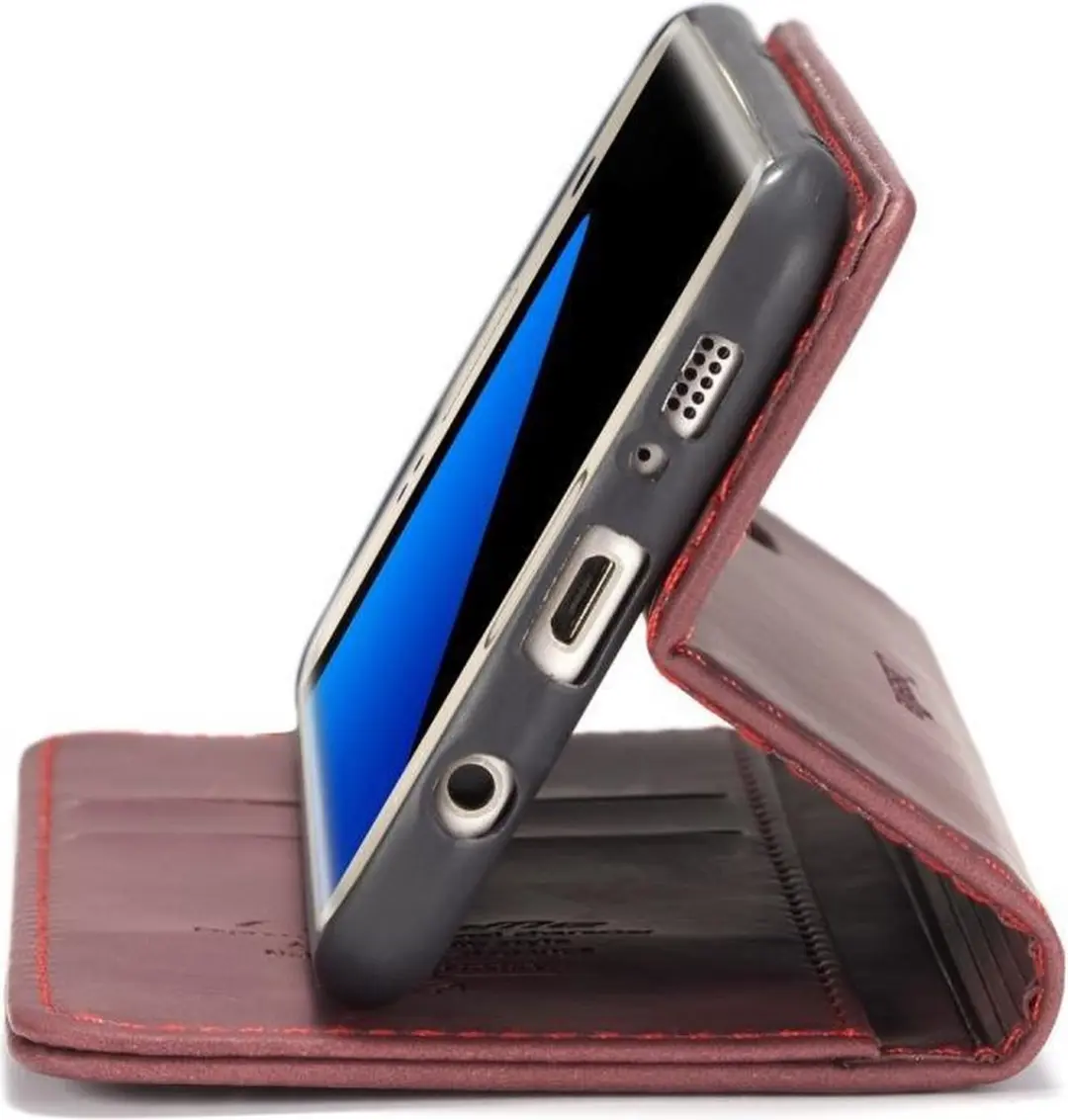 Caseme Book Case Samsung Galaxy S7 Edge - 2 Pasjes - Bordeaux
